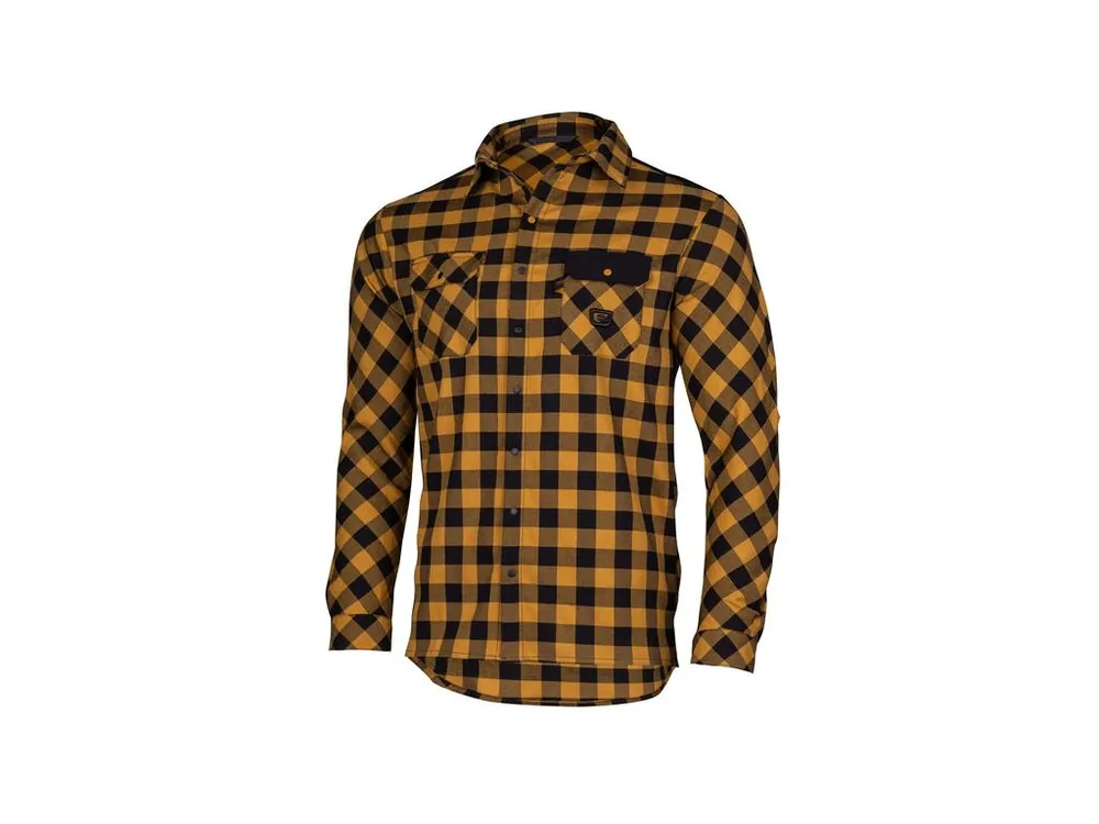 Etape - pánská košile SHIRT, okrová/černá Nejlepší Cena