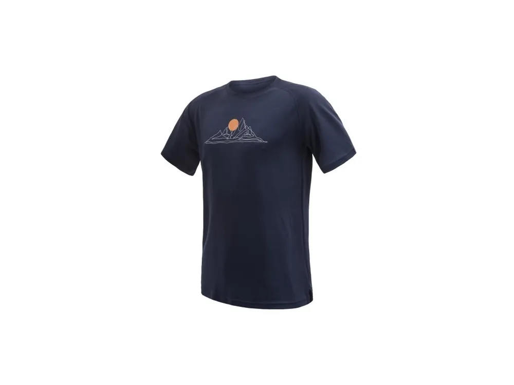 Sleva SENSOR MERINO BLEND MOON pánské triko kr.rukáv deep blue