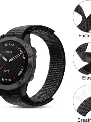 Autentický Nylonový řemínek pro Garmin 20mm černý provlékací