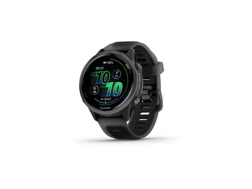 Garmin Forerunner 570 - 42mm, Slate Grey hliníková luneta, poloprůhledný řemínek Black/Black Kup Teď