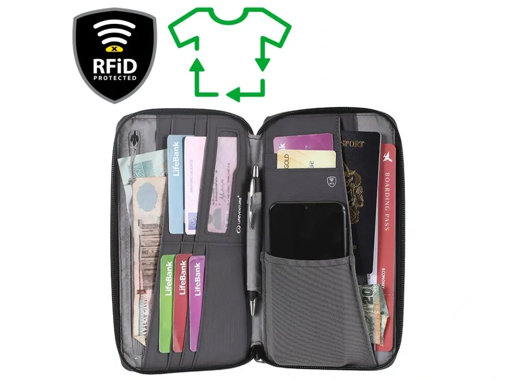 Akce Lifeventure RFiD Travel Wallet Recycled