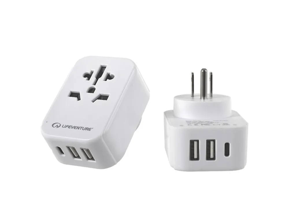 Lifeventure World to US Travel Adaptor with USB (& USB C) Originální
