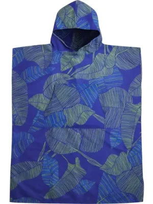 PACKTOWL CHANGING PONCHO L/XL Botanical pončo/ručník modré s motivem listů Pouze Dnes