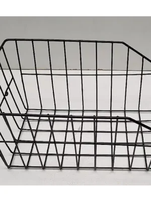 koš na nosič zadní drátěný černý 275x430mm zkosený Aktuální