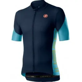 Hit Sezóny Castelli dres ENTRATA V JERSEY, SAVILE BLUE/CELESTE/SAFFRON