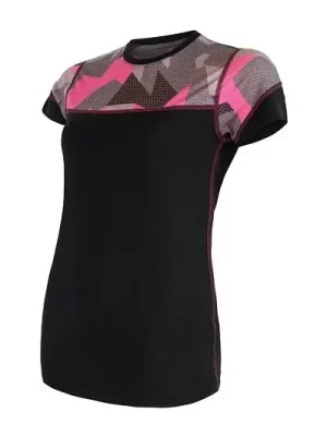 Cenový Hit Sensor tričko kr W Merino Impress, černá/camo