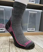 Pouze Dnes Ponožky FLORES Merino LT - šedá/růžová - vel. 39-41