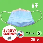 Vrácení Zdarma Rouška třívrstvá GENERAL PUBLIC PROTECTION dětská GPP - modrá - 25 ks