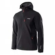 Pánská softshellová bunda HI-TEC Caen - black/spicy orange - vel. M Nejlepší Volba
