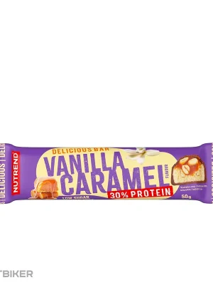 NUTREND DELICIOUS BAR 30% proteinová tyčinka, 50 g, vanilka+karamel Novinka