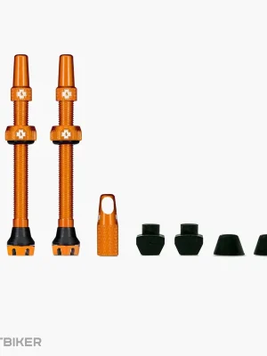Muc-Off Tubeless V2 bezdušové ventilky, 2 ks, oranžová Levný