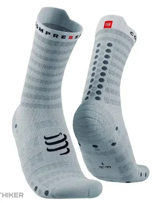 COMPRESSPORT Pro Racing V4.0 Ultralight Run High ponožky, white/alloy Sezónní Sleva