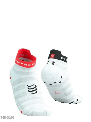 Nejlepší Volba COMPRESSPORT Pro Racing V4.0 Ultralight Run Low ponožky, bílá/fluo červená/černá