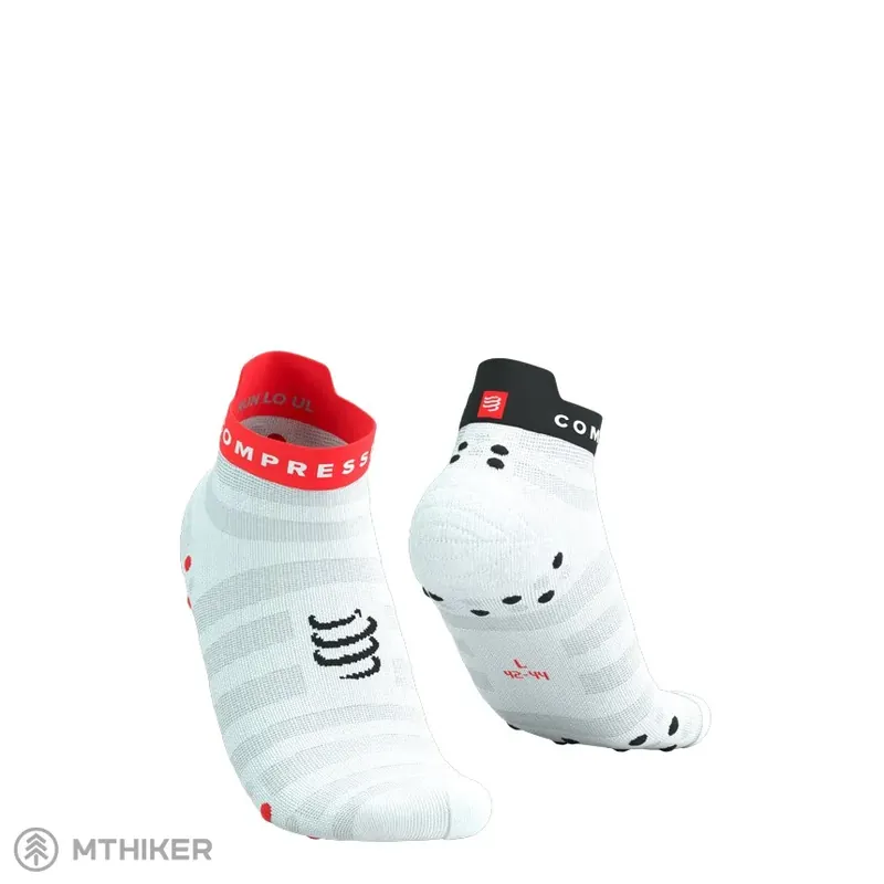 Nejlepší Volba COMPRESSPORT Pro Racing V4.0 Ultralight Run Low ponožky, bílá/fluo červená/černá
