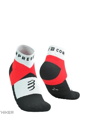 COMPRESSPORT Ultra Trail Low ponožky, červená/bílá Akční Nabídka