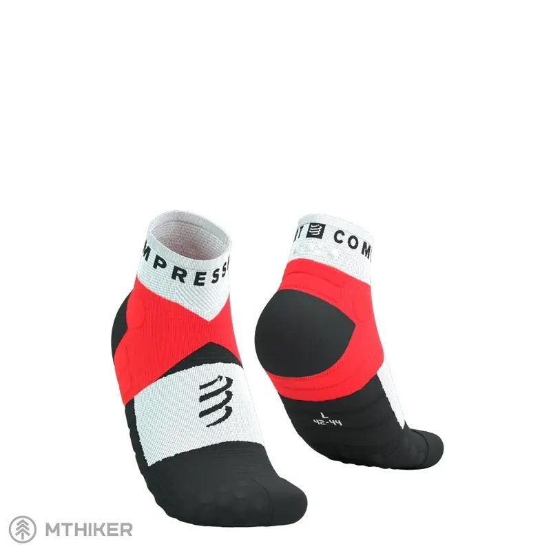 COMPRESSPORT Ultra Trail Low ponožky, červená/bílá Akční Nabídka