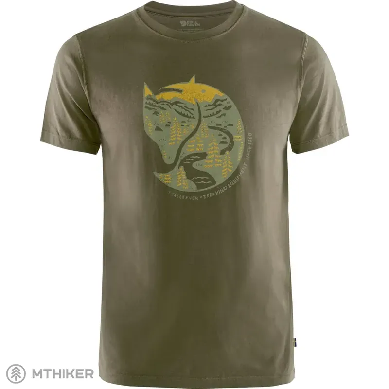 Akce Fjällräven Arctic Fox tričko, dark olive