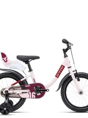 CTM MARRY 16 dětské kolo, matná světle růžová/burgundy Hit Sezóny