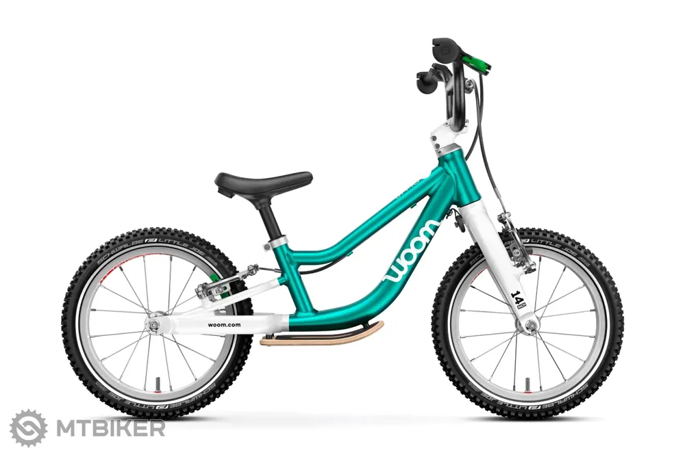 woom GO 1 Plus 14 dětské odrážedlo, metallic turquoise Víkendová Akce