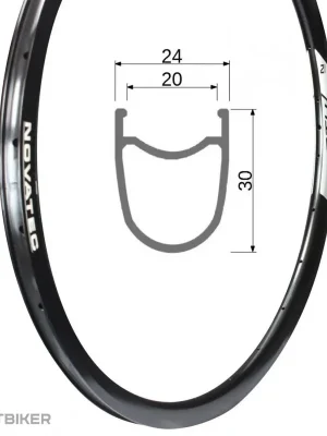 Novatec THIRTY (30) 28" silniční ráfek, 24 děr, lesklý černý Odeslání Ihned