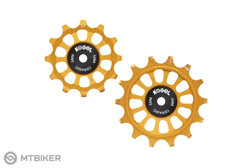 Originální Kogel Shimano silniční kladky s celokeramickými ložisky, 12/14T, pro R9200/R8100 zlatá