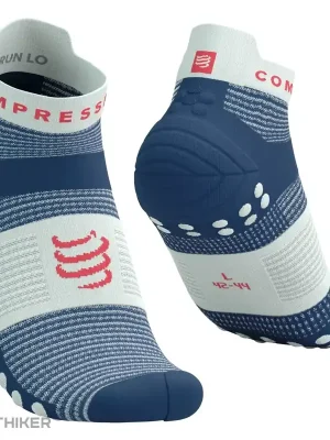 Finální Výprodej COMPRESSPORT Pro Racing v4.0 Run Low ponožky, dress blues/sugar swizzle/fluo red