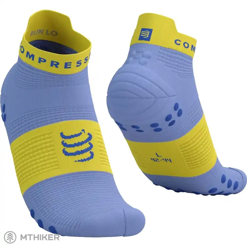 COMPRESSPORT Pro Racing v4.0 Run Low ponožky, jacaranda/maize/dazzling blue Zlevněný