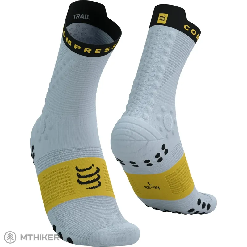 Akční Cena COMPRESSPORT Pro Racing V4.0 Trail ponožky, grey dawn/ceylon yellow