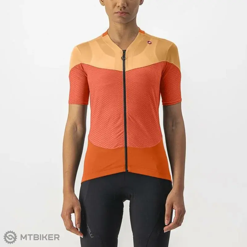 Akční Nabídka Castelli GRADIENT COLOR BLOCK dámský dres, šarlatová/oranžová