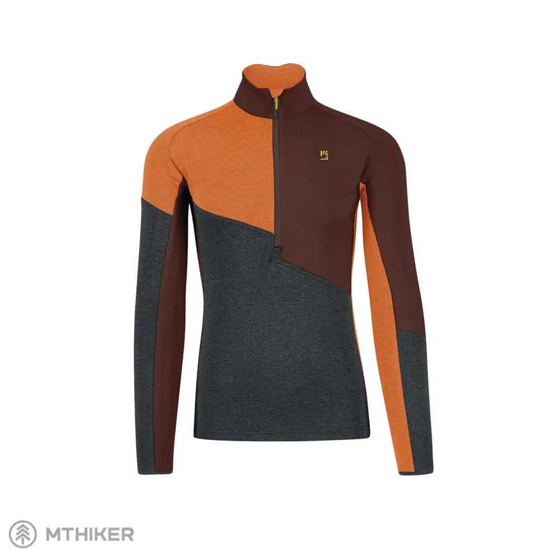 Karpos Federa half-zip fleece, woodl. gray/mahogany/vibr. oranžová Akční Nabídka
