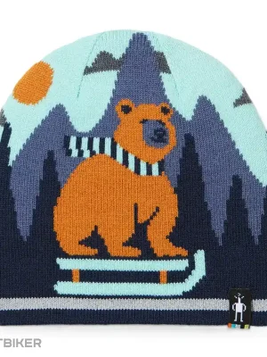 Vrácení Zdarma Smartwool Kids‘ Reversible Art Beanie Everyday čepice, pacific blue