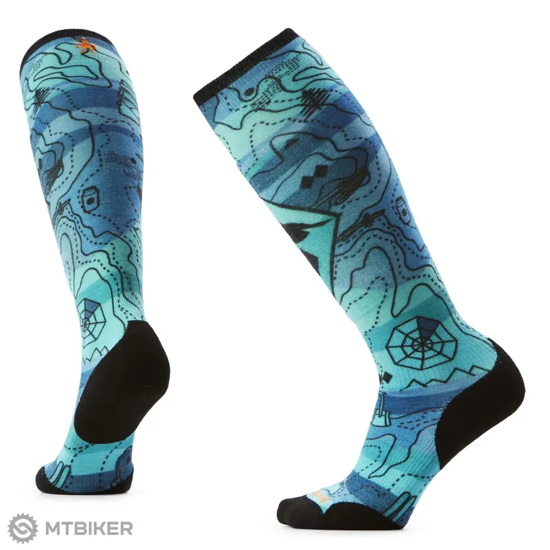 Horká Nabídka Smartwool Ski Targeted Cushion Topo Treasures Print OTC dámské podkolenky, nightfall blue