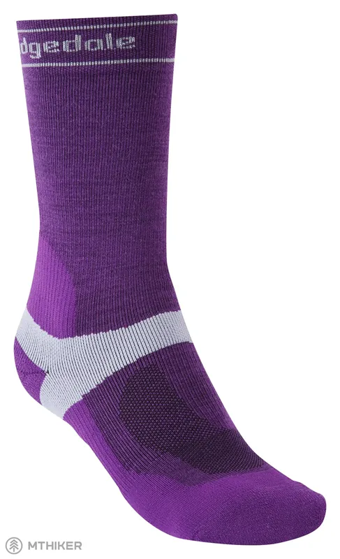 Bridgedale MTB Mid-Season Weight T2 Merino Sport Boot dámské ponožky, fialová Pouze Dnes