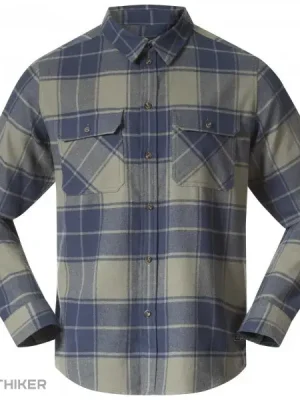 Bergans Nordmarka flanelová košile, green mud/navy blue Levný