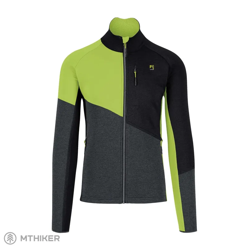 Karpos Federa Full-Zip mikina, woodl.gray/black/acid lime Horká Nabídka