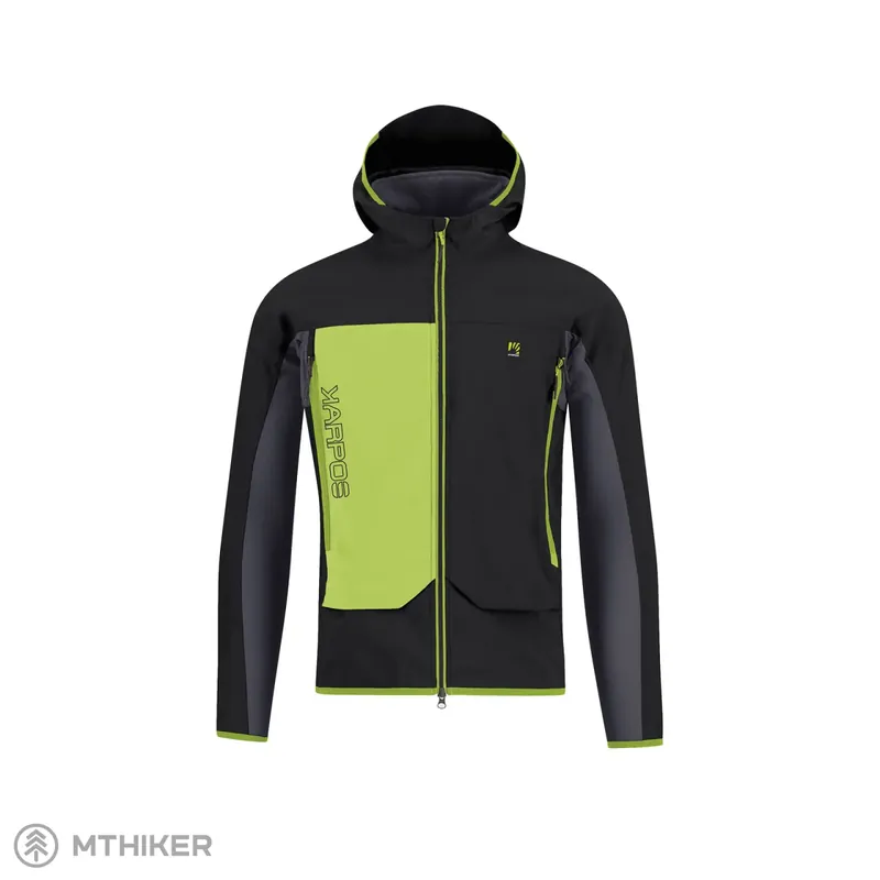 Tovární Cena Karpos Pizzo Bianco bunda, černá/woodland šedá/acid lime