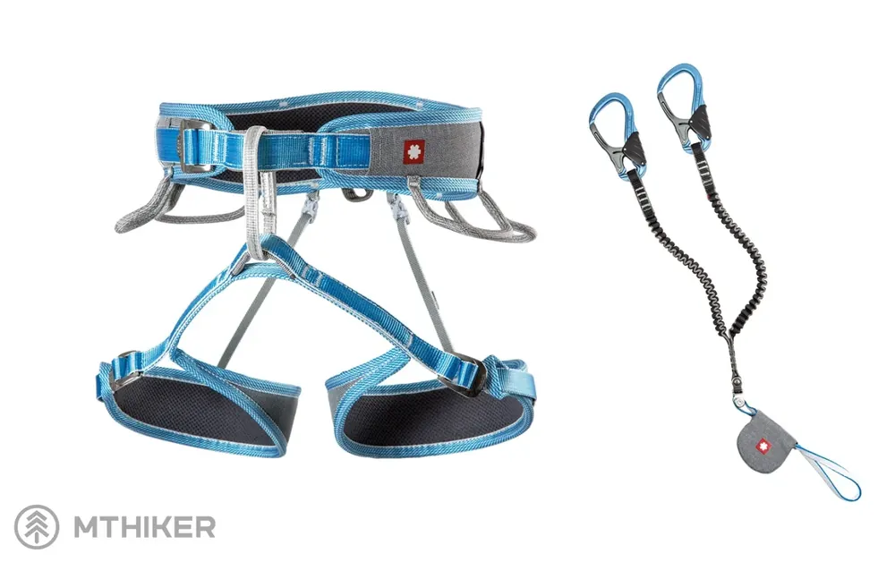 Originální OCUN Via Ferrata Twist Tech Eco Captur Lite Swivel ferratový set, šedá/modrá