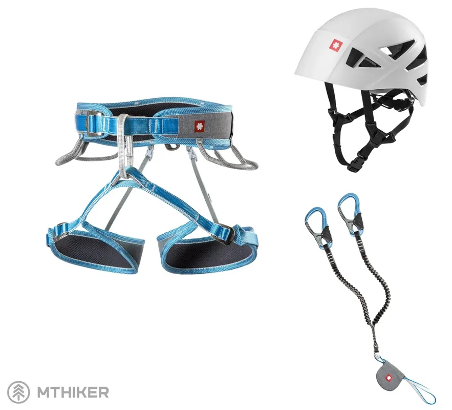 Autentický OCÚN Via Ferrata Twist Tech Eco Captur Lite Swivel Shard ferratový set, šedá/modrá