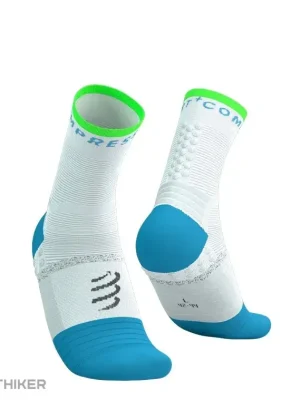 COMPRESSPORT Pro Marathon Socks V2.0 ponožky, bílá/norše blue/neon green Pouze Dnes