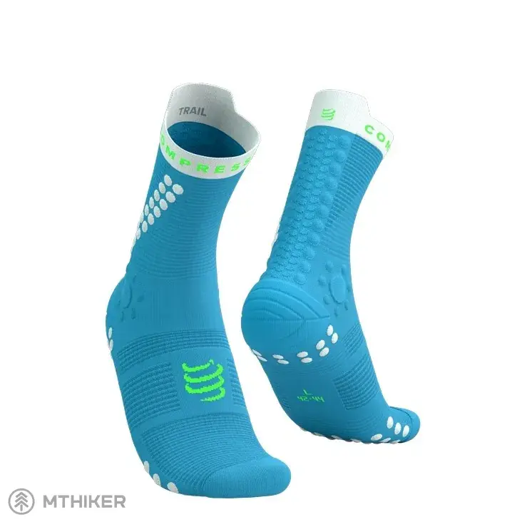 Zlevněný COMPRESSPORT Pro Racing Socks v4.0 Trail ponožky, norse blue/neon green