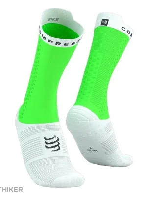 Finální Výprodej COMPRESSPORT Pro Racing Socks v4.0 Bike ponožky, neon green/white
