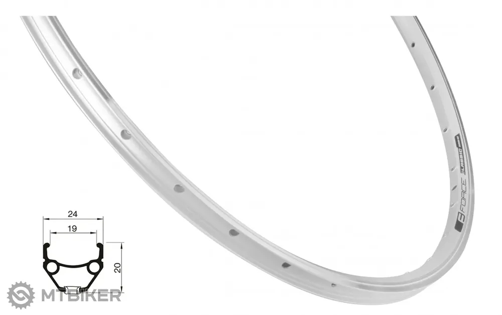 Bezpečná Platba FORCE CLASSIC 28" ráfek, 36 děr, stříbrná