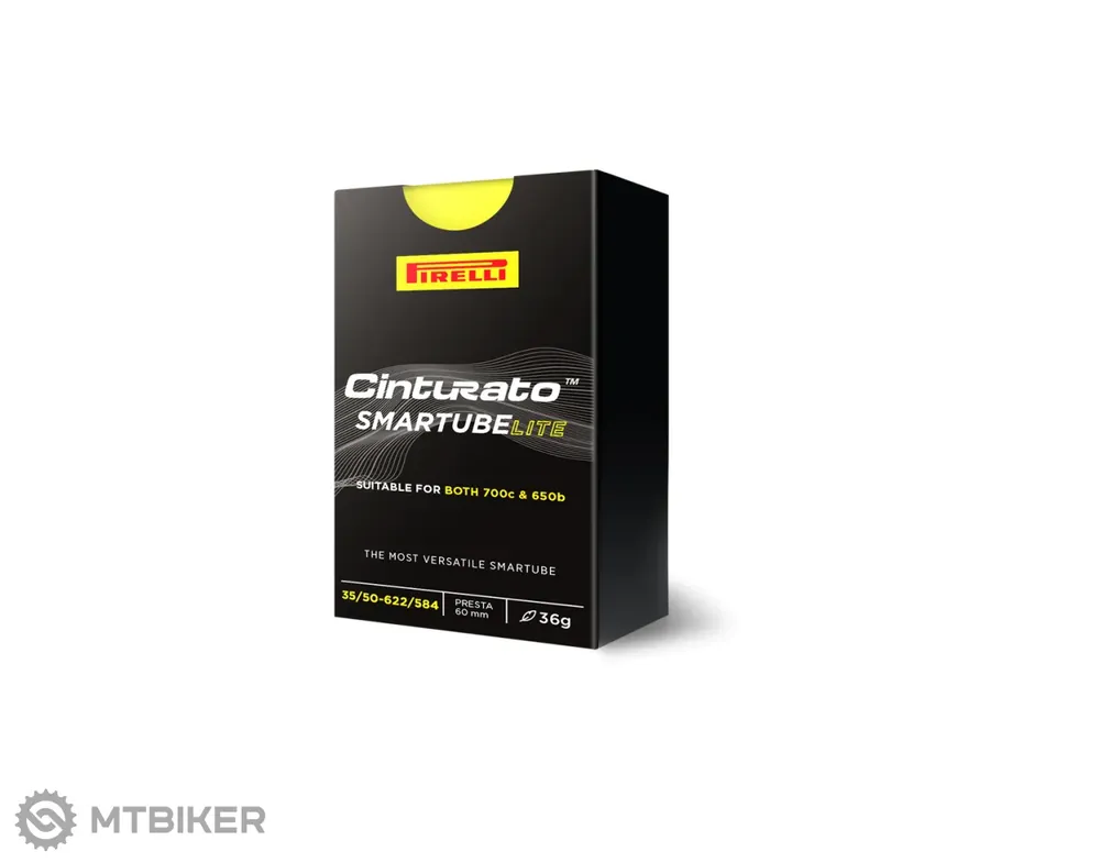 Pirelli Cinturato SmarTUBE LITE 27.5/28x35-50C duše, galuskový ventil 60 mm, žlutá/černý ventil Víkendová Akce