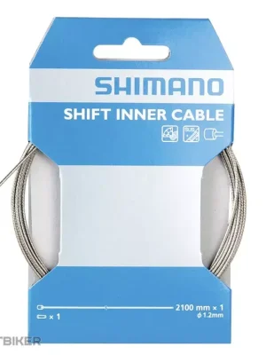 Bezpečná Platba Shimano řadicí lanko, Ø-1,2 x 2100 mm, nerez, s koncovkou
