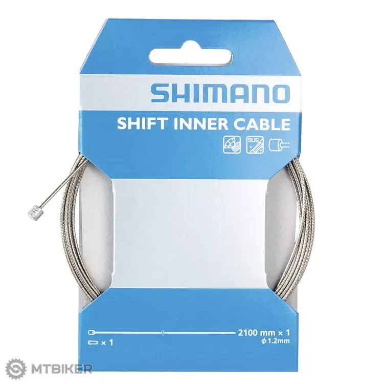 Bezpečná Platba Shimano řadicí lanko, Ø-1,2 x 2100 mm, nerez, s koncovkou
