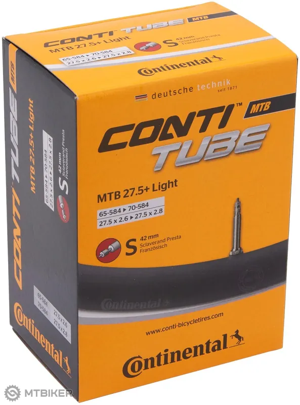 Continental MTB+ Light 27.5 x 2.6 - 2.8" duše, galuskový ventil 42 mm Nejlepší Cena