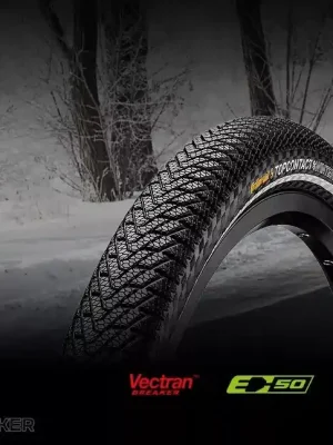 Zlevněný Continental Top CONTACT II Winter Premium 26x2.2" plášť, kevlar, reflex