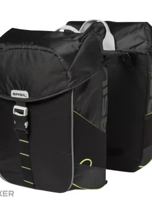 Basil MILES DOUBLE BAG taška na nosič, 32 l, černá/limeta Ihned K Objednání