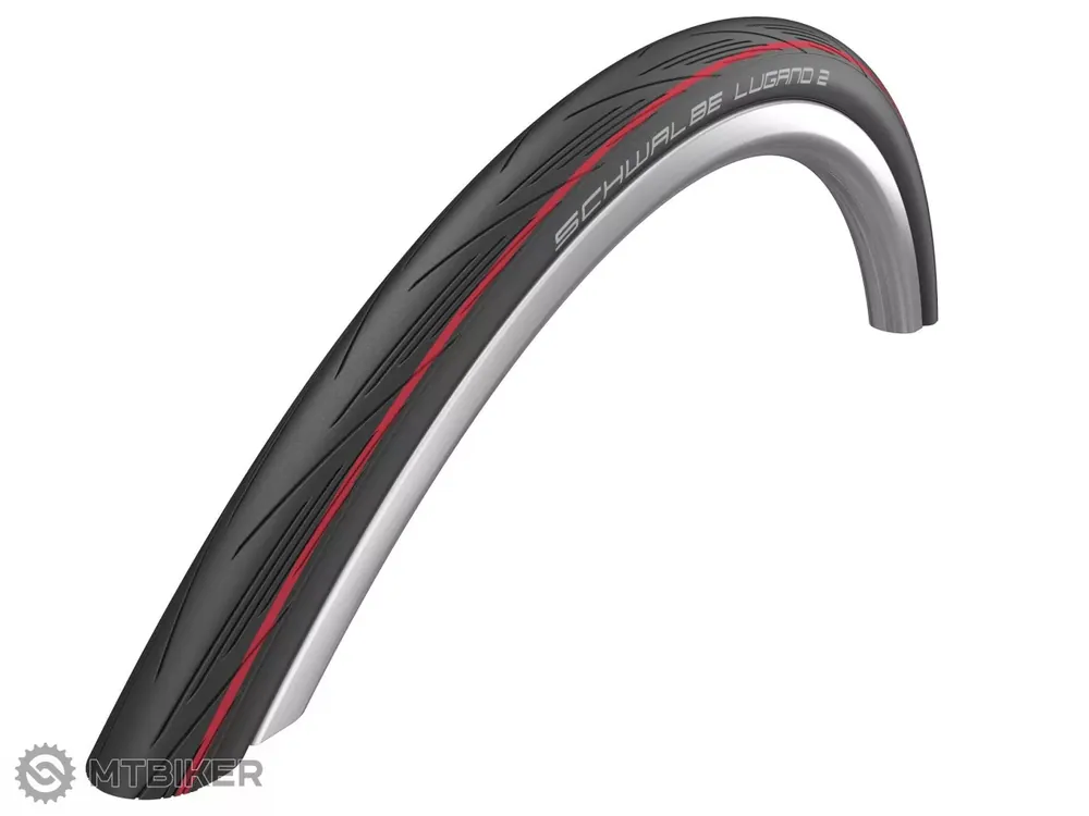 Schwalbe LUGANO II 700x25C K-Guard plášť, drát, červený pruh Omezená Nabídka