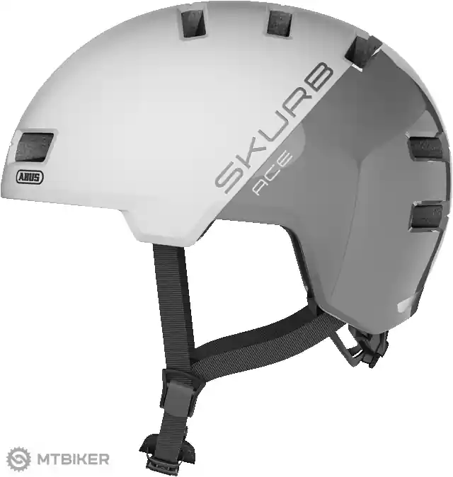 ABUS Skurb ACE přilba, stříbrná/bílá Nejlepší Volba